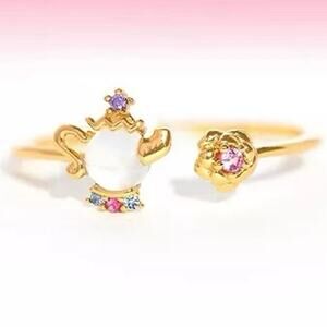 New Disney Multi-Color Beauty the Beast Mrs. Potts Ring Gold colored one size